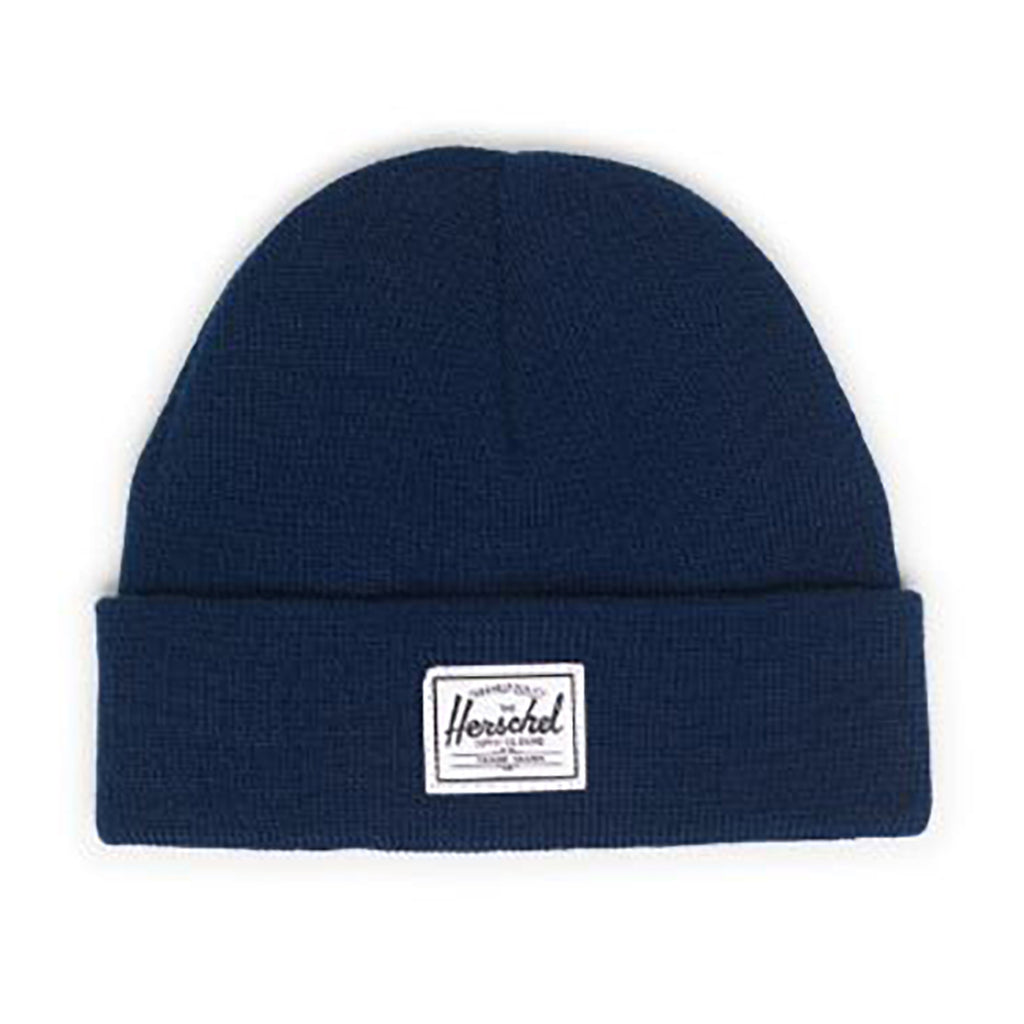 Herschel Cold Weather Flat Knit Toddler Beanie Hat navy dark blue