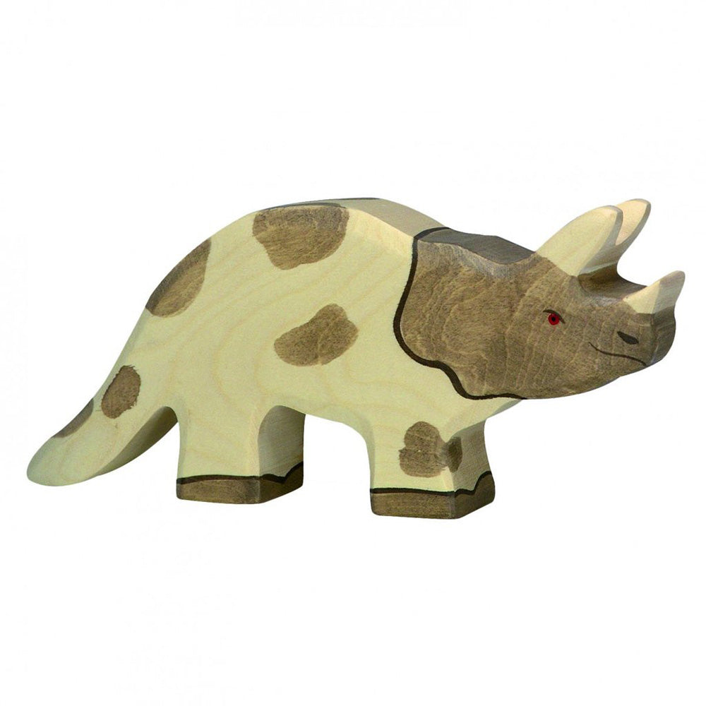 Holztiger animal toys wooden Triceratops figurine