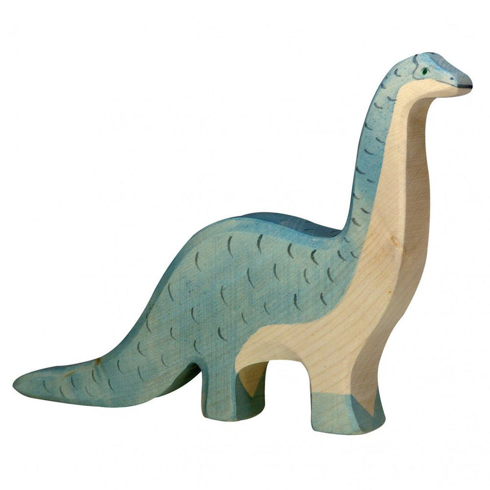 Holztiger Wooden Dinosaurs Children's Toys brontosaurus long neck blue 
