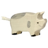 Holztiger Wooden Farm Animals Children's Toys piglet dappled grey spot 