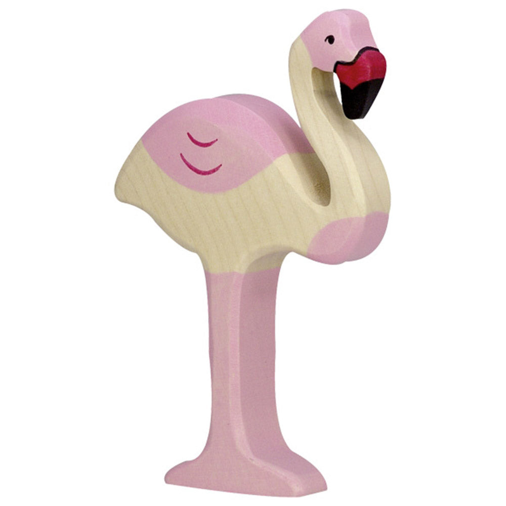 Holztiger Wooden Safari Wild Animal Toys pink flamingo