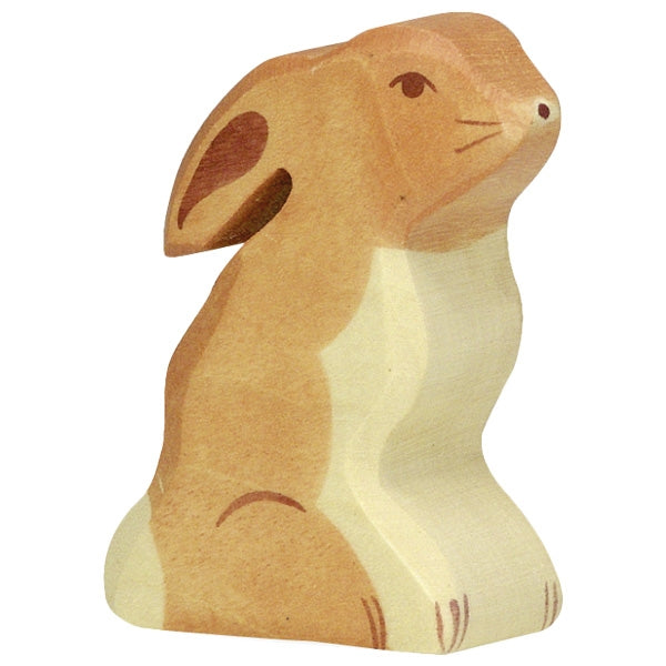 Holztiger Wooden Woodland Animals Children's Toys hare rabbit standing light brown beige