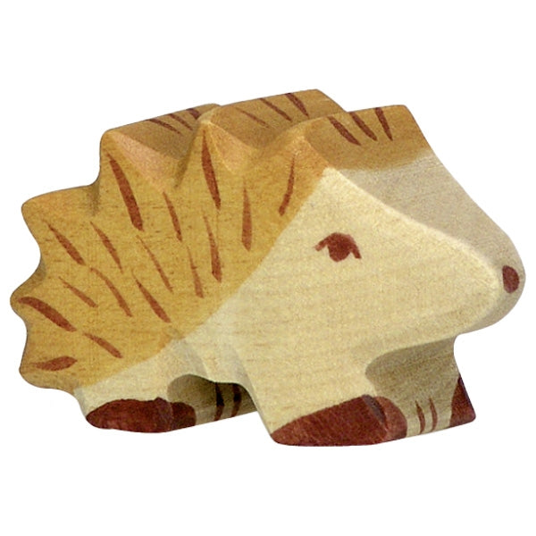 Holztiger Wooden Animal Figurines Toys Hedgehog Brown