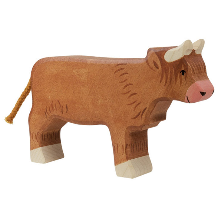 Holztiger cow animal toy highland cattle figurine