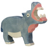 Holztiger Wooden Safari Animals Children's Toys hippopotamus hippo blue pink 