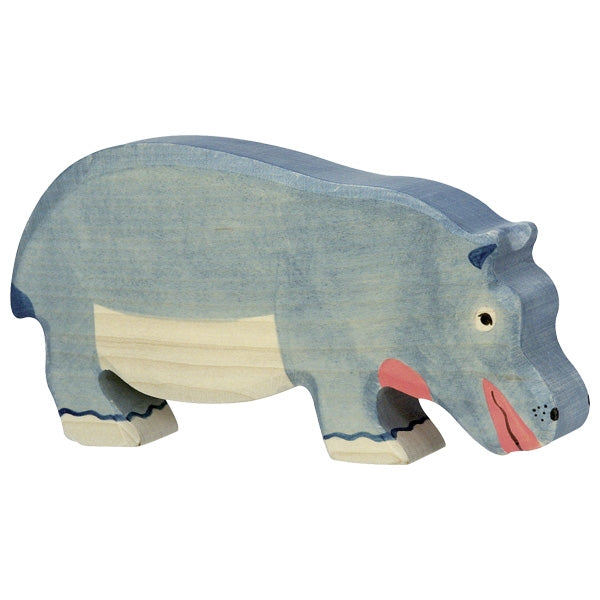 Holztiger Wooden Safari Animal Toys for Kids Hippo