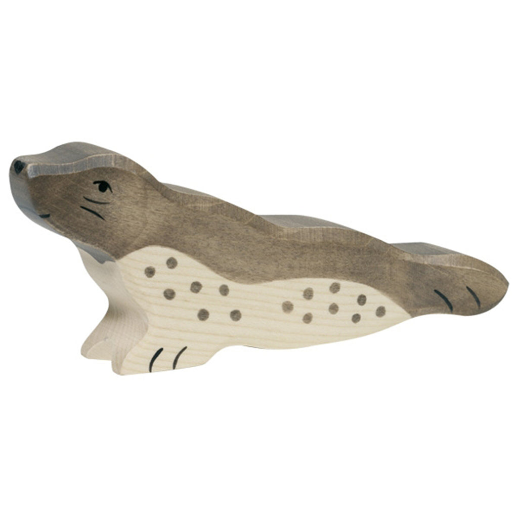 Holztiger Wood Carved Animals seal kids toys