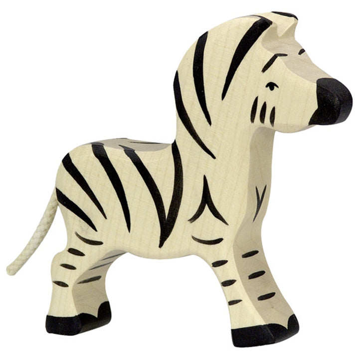 Holztiger wood carved animals small zebra