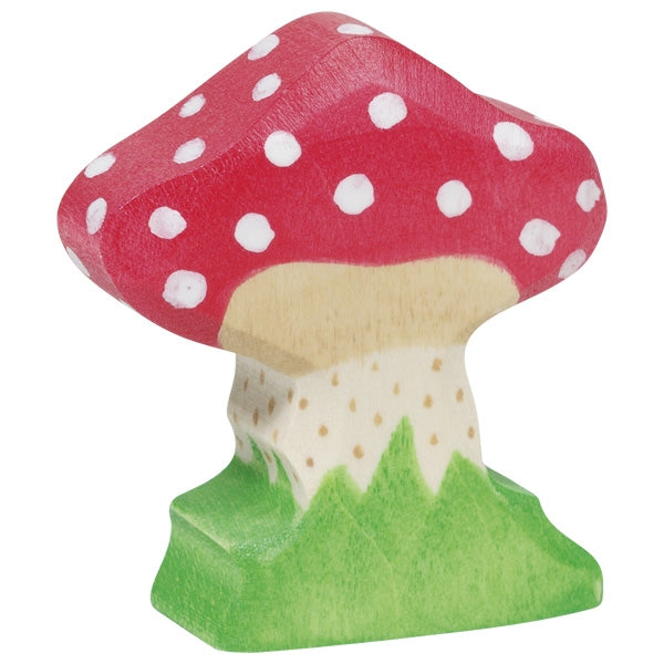 Holztiger Wooden Woodland Animals Children's Toys toadstool mushroom red white polka dots