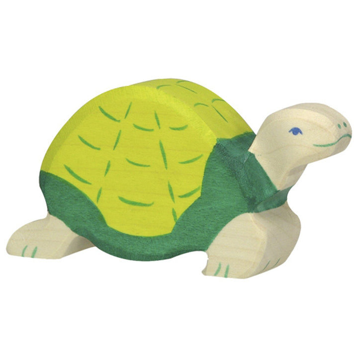 Holztiger Wooden Animal Carvings Tortoise Green