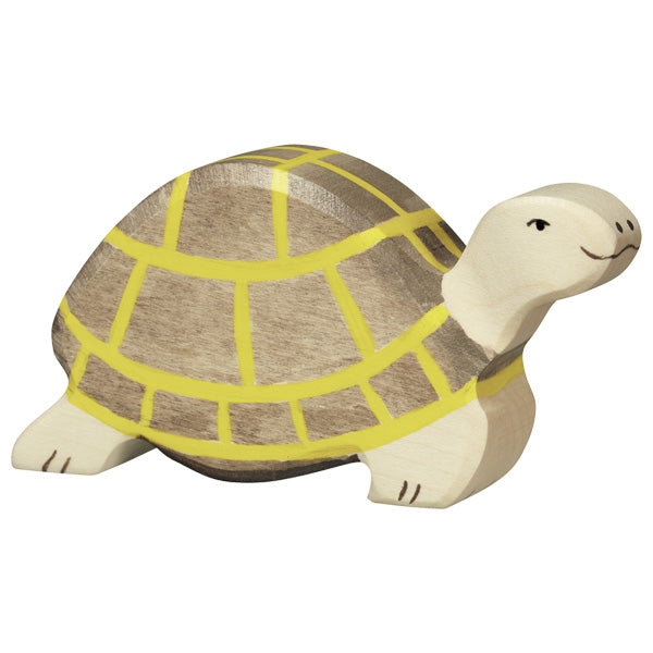 Holztiger Wooden Farm Animals Children's Toys tortoise turtle brown green shell 