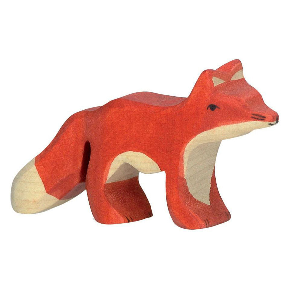 Holztiger Wooden Woodland Animals Children's Toys small dark orange standing fox 