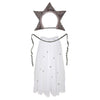 Meri Meri Sparkly Star Doll Dress Up Kit Children's Toy Accessory silver and white eith sparkles