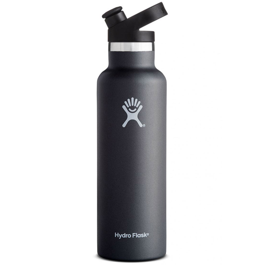 hydro flask straw lid insulated water bottle 21oz black