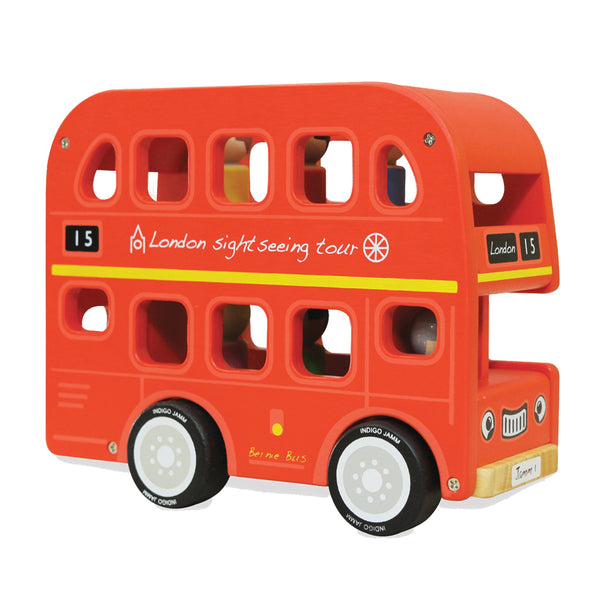 Indigo Jamm Bernie Bus Children's Early Learning Toy Vehicle  red double-decker