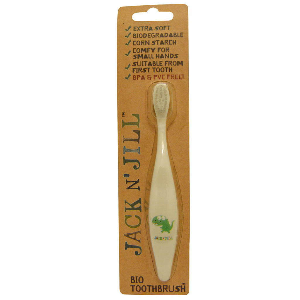 Jack n' Jill Children's Bio Toothbrush dino dinosaur green