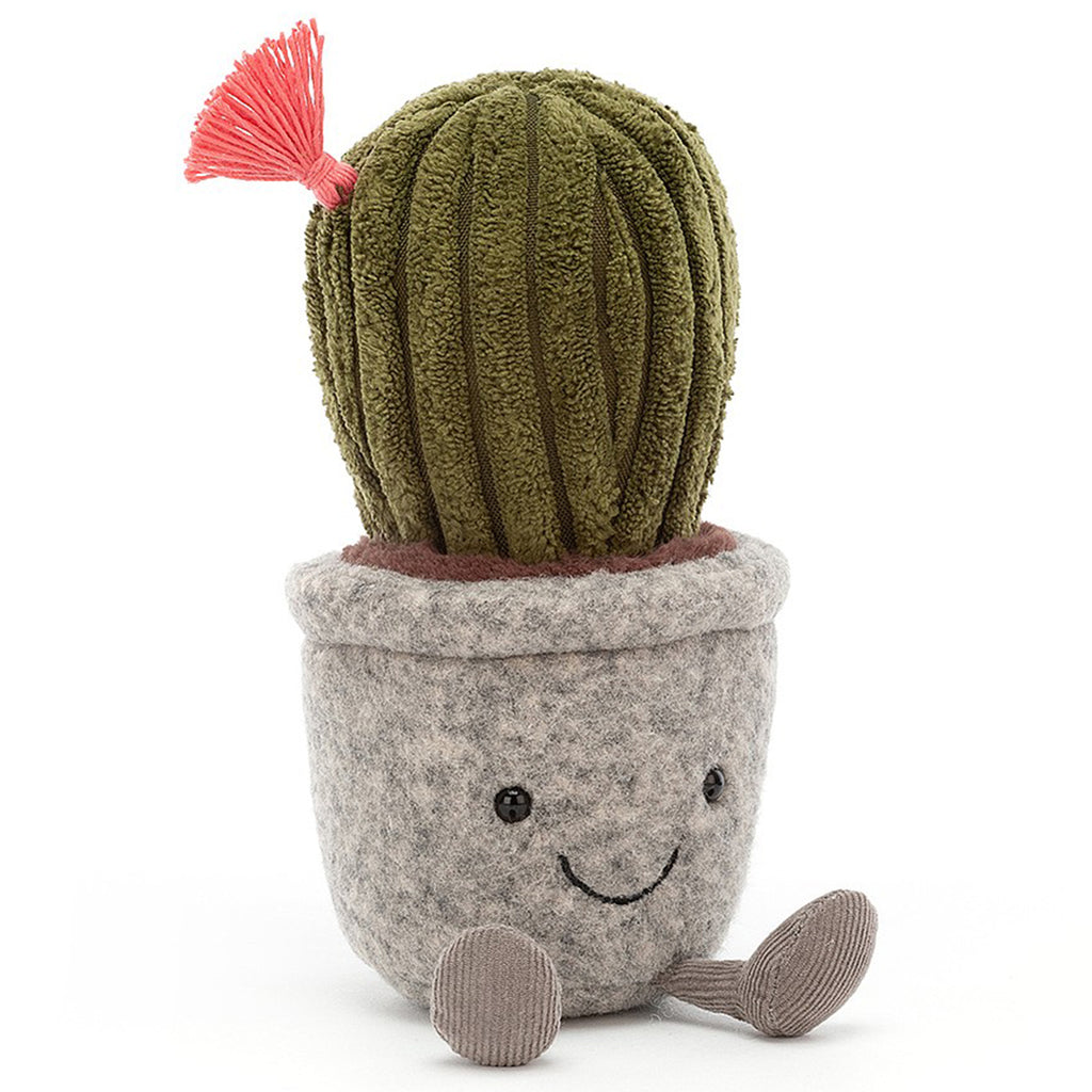 Jellycat Silly Succulents Children's Stuffed Animal & Figure Toys grey pot cactus plant with flower