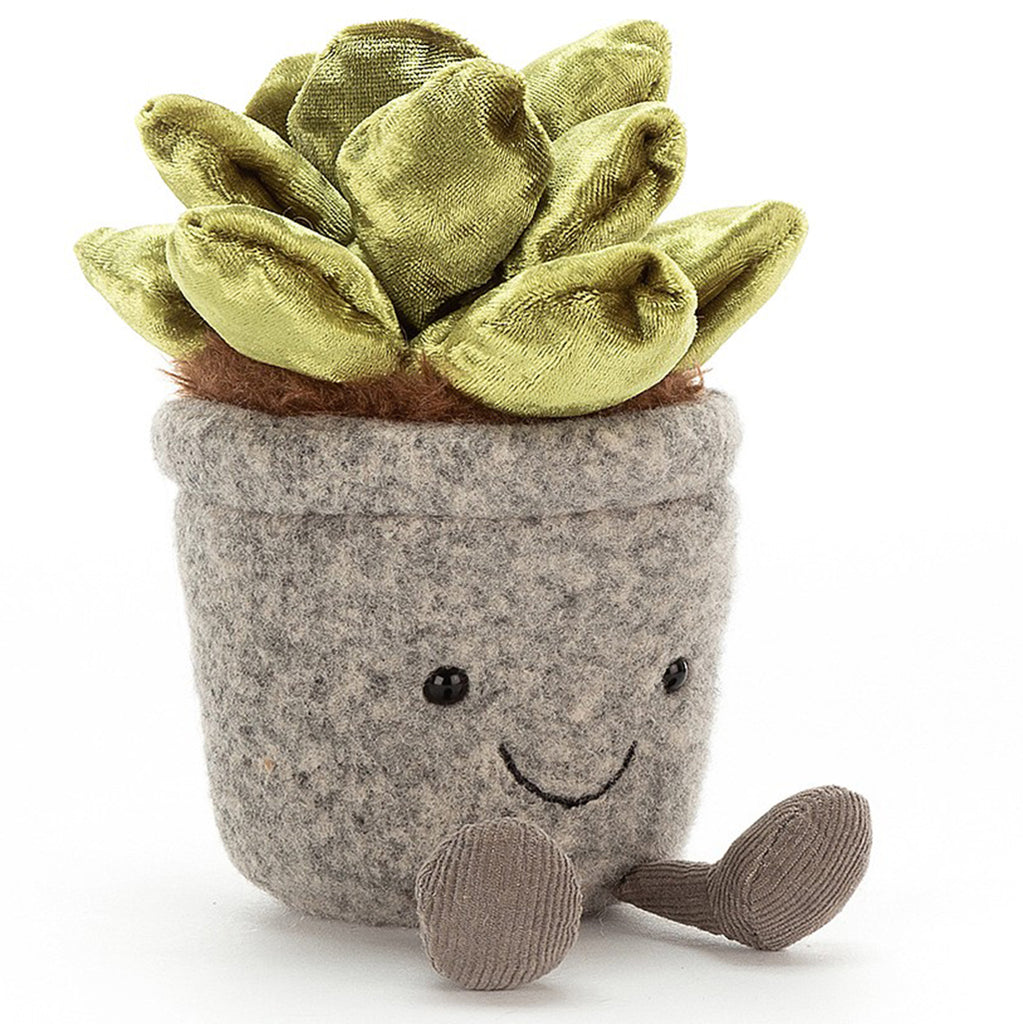 Jellycat Silly Succulents Children's Stuffed Animal & Figure Toys grey pot jade plant greenn