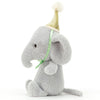 lifestyle_1, Jellycat Jollipop Elephant Children's Stuffed Animal Toy grey green hat