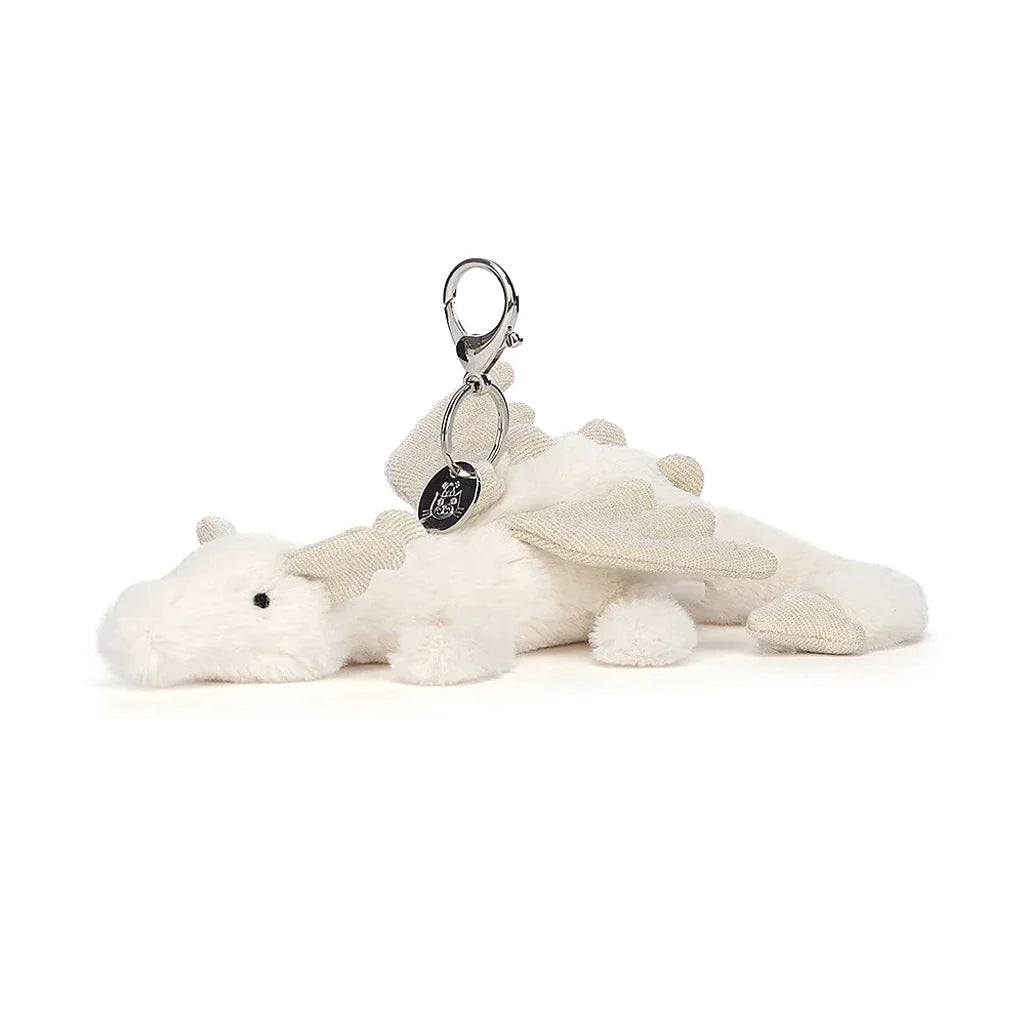 jellycat snow dragon bag charm plush toy