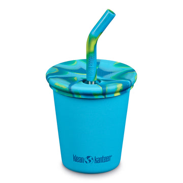 Klean Kanteen Kid Cup 10 oz with Kid Straw Lid Mykonos Blue