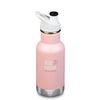 Klean Kanteen Ballet Slippers 12 oz Kid's Insulated Water Bottle pink white cap 