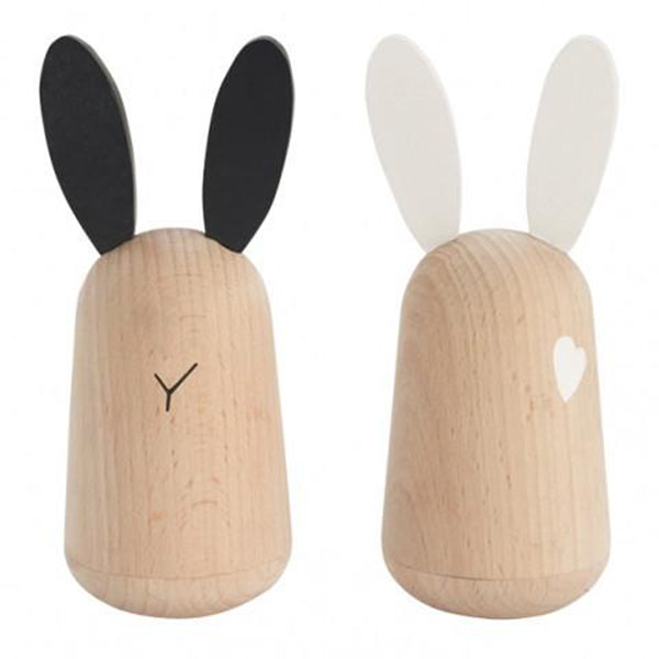 Kiko+ Usagi Bunny Chimes Japanese Minimalist Children's Wooden Toy black white