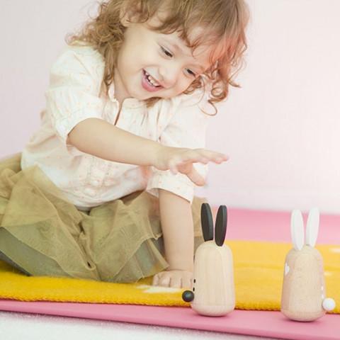 lifestyle_5, Kiko+ Usagi Bunny Chimes Japanese Minimalist Children's Wooden Toy black white