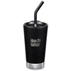 Klean Kanteen Stainless Steel Insulated 16oz Tumbler with Straw shale black matte 