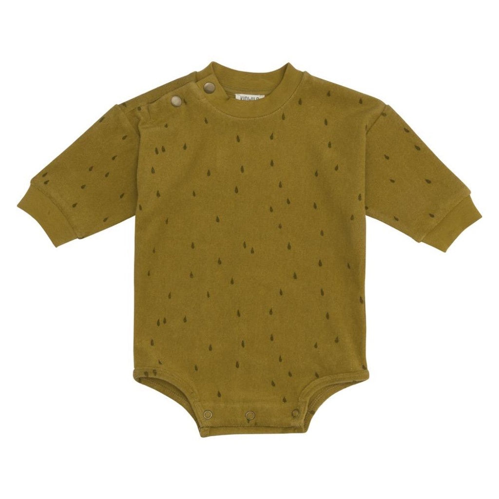 Kidwild Raindrop Terry Bodysuit Children's Warm Clothing Snap Closure dark yellow
