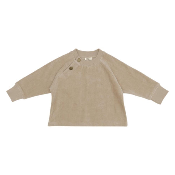 Kidwild Almond Velour Baby Sweater Children's Warm Organic Clothing beige