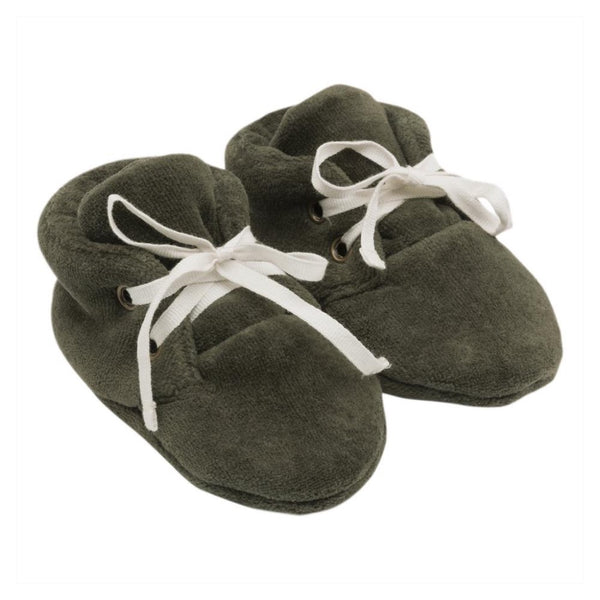 Kidwild Forest Terry Velour Baby Booties Children's Clothing Accessory dark green
