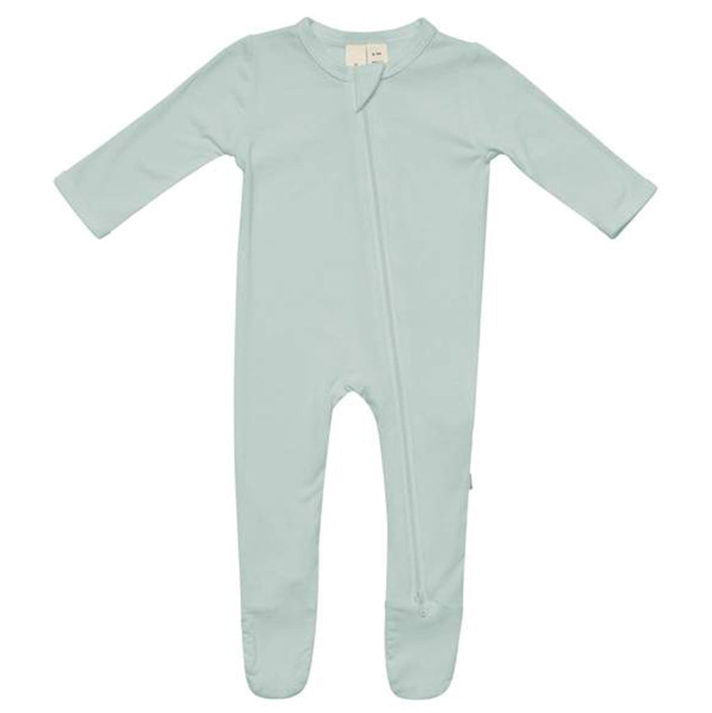 Kyte Slate footie zipper pajamas in slate