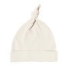 Quincy Mae 100% Organic Cotton Brushed Jersey Infant Baby Knotted Hat ivory neutral white