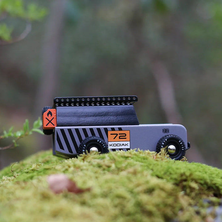 Candylab Drifter Kodiak, a stylish wooden SUV designed for adventure.