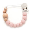 LouLou LOLLIPOP Food Grade Silicone & Beech Wood Baby Pacifier Clip pink quartz light 