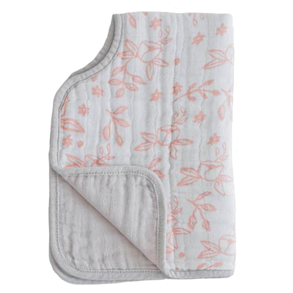 Clean up in style with the Little Unicorn Muslin Burp Cloth in Garden Rose, crafted for newborn burp cloths.