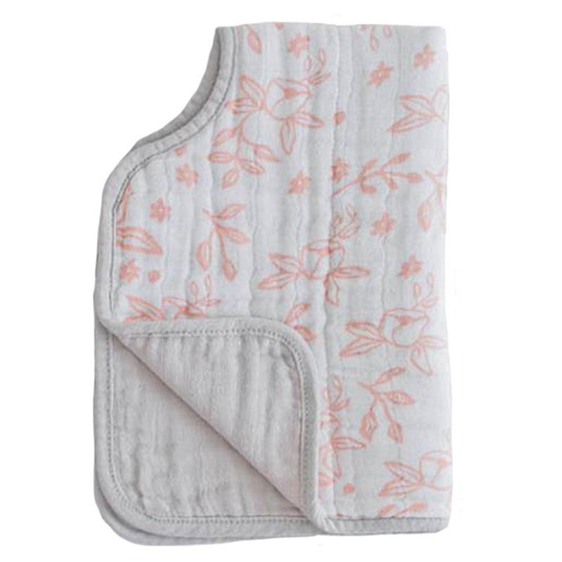 Clean up in style with the Little Unicorn Muslin Burp Cloth in Garden Rose, crafted for newborn burp cloths.
