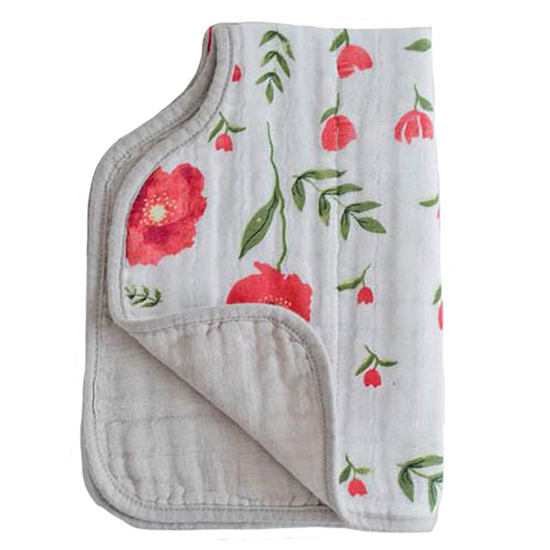 Little Unicorn Muslin Burp Cloth in Summer Poppy brightens every routine with colorful, absorbent burp cloths.