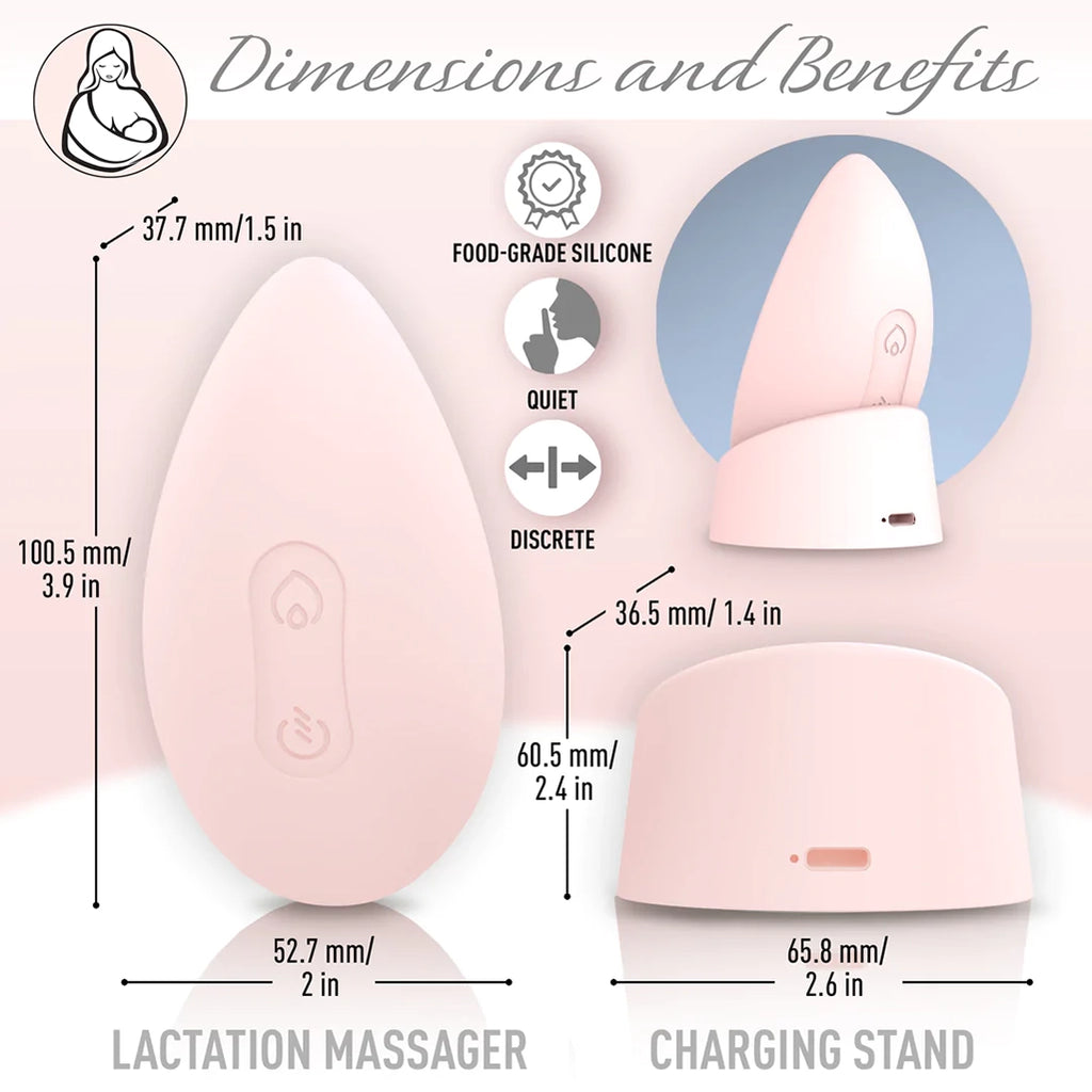 Mamma Ease Lumama Pro Warming Lactation Massager size dimensions.