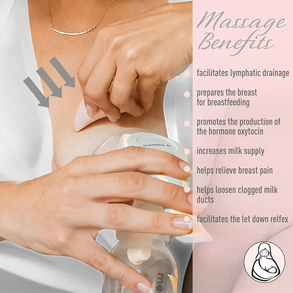 Mamma Ease Lumama Pro Warming Lactation Massager benefits chart.
