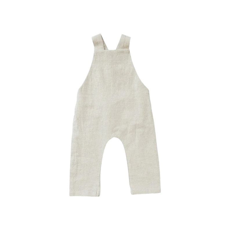 Mebie Baby White Linen Overalls for babies