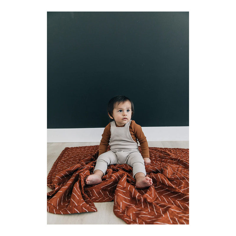 Mebie Baby Oatmeal Linen Overalls for toddlers