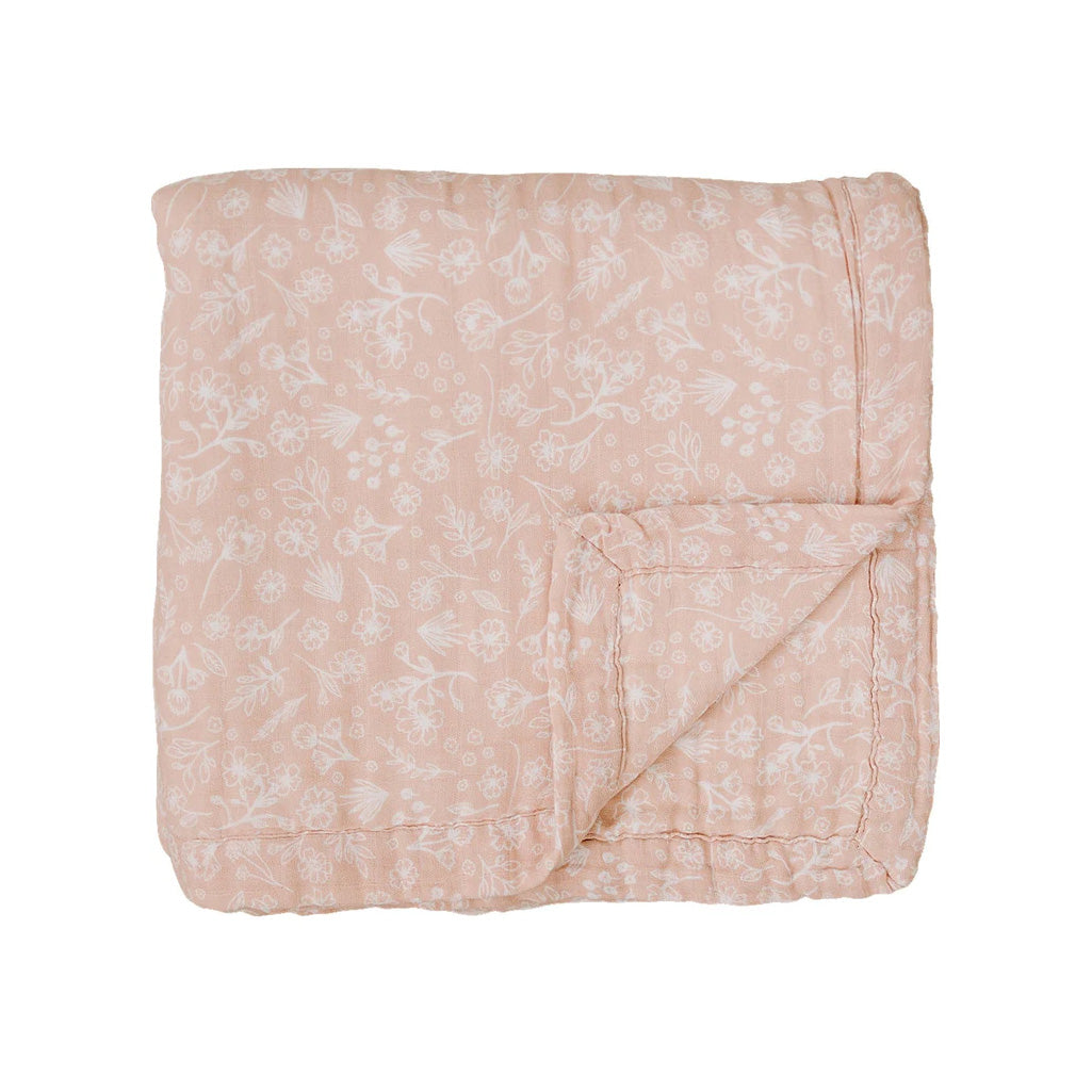 Mebi baby pink floral muslin quilt for babies
