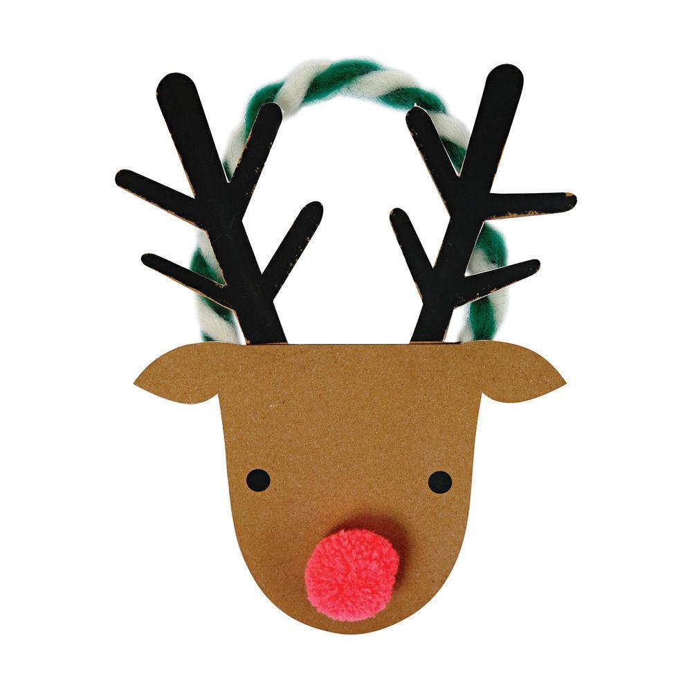 Meri Meri Christmas Holiday Greeting Card - Reindeer Head rudolph red nose 