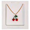 Meri Meri Children's Pendant Charm Necklace Accessory red cherry brass chain