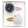 Meri Meri Children's Hair Clip Accessory cat pom pom pink nose whiskers 