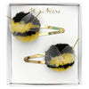 Meri Meri Children's Hair Clip Accessory pom pom bees yellow black wings