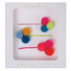 Meri Meri Children's Hair Slide Pin Accessory colorful pom poms multicolored 3 pack 