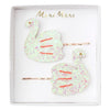 Meri Meri Children's Hair Slide Pin Accessory glitter swan white 2 pack 
